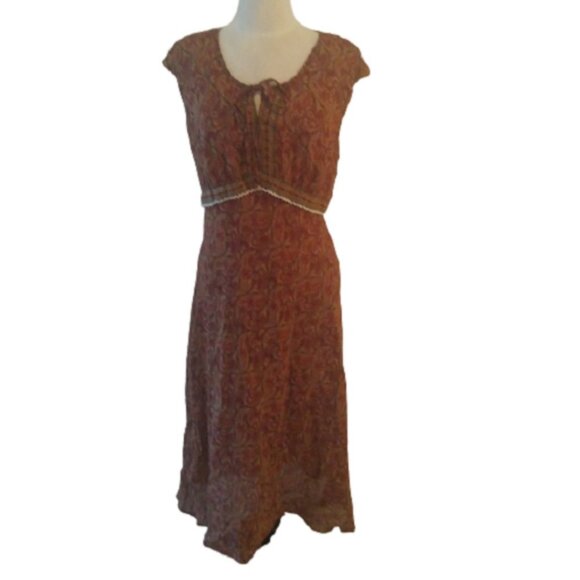 Rabbit Rabbit Rabbit Paisley Maxi Dress, Multicolor Earth tones, Size 16 - Picture 1 of 12